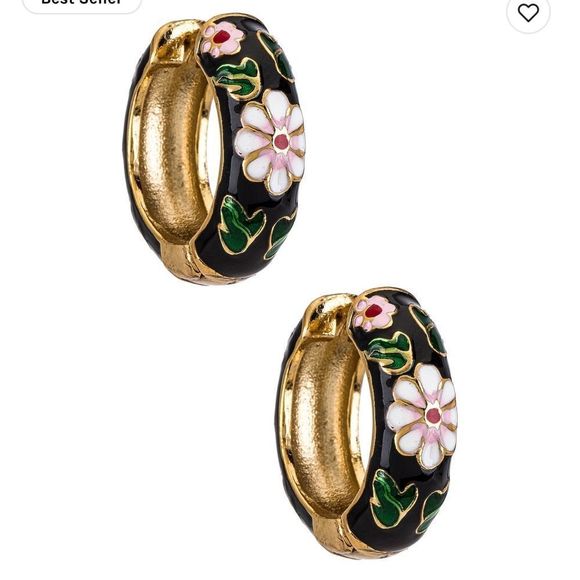 REVOLVE Jewelry - Floral hoop earrings N231